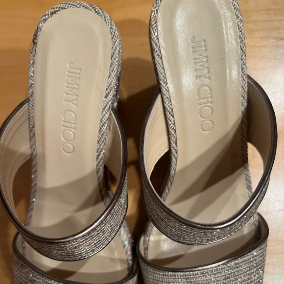 Authentic Jimmy Choo wedge slides - Picture 7 of 8